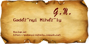 Gadányi Mihály névjegykártya